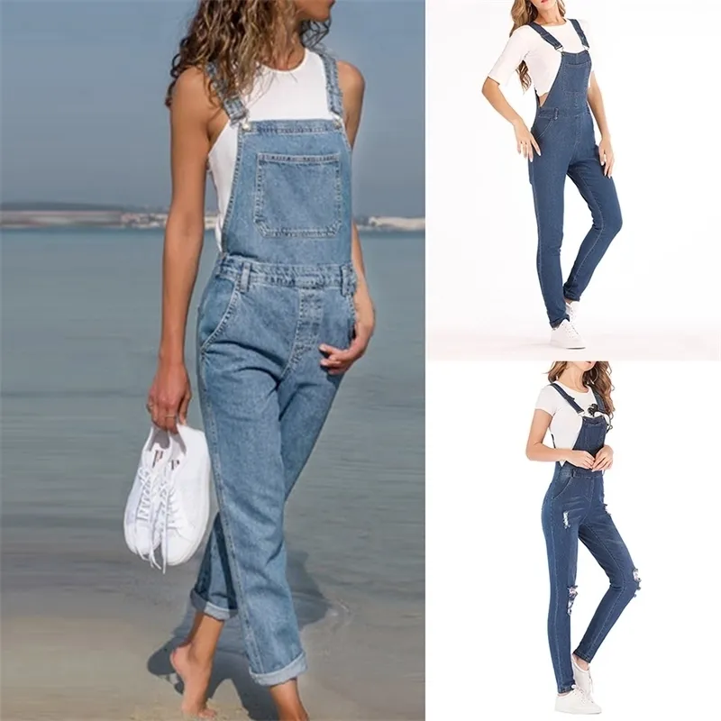 Ladies baggy denim dungarees sales