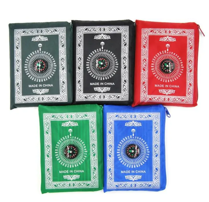 Islamic Prayer Rug Portable Braided Mat Carpets Zipper Compass Heated