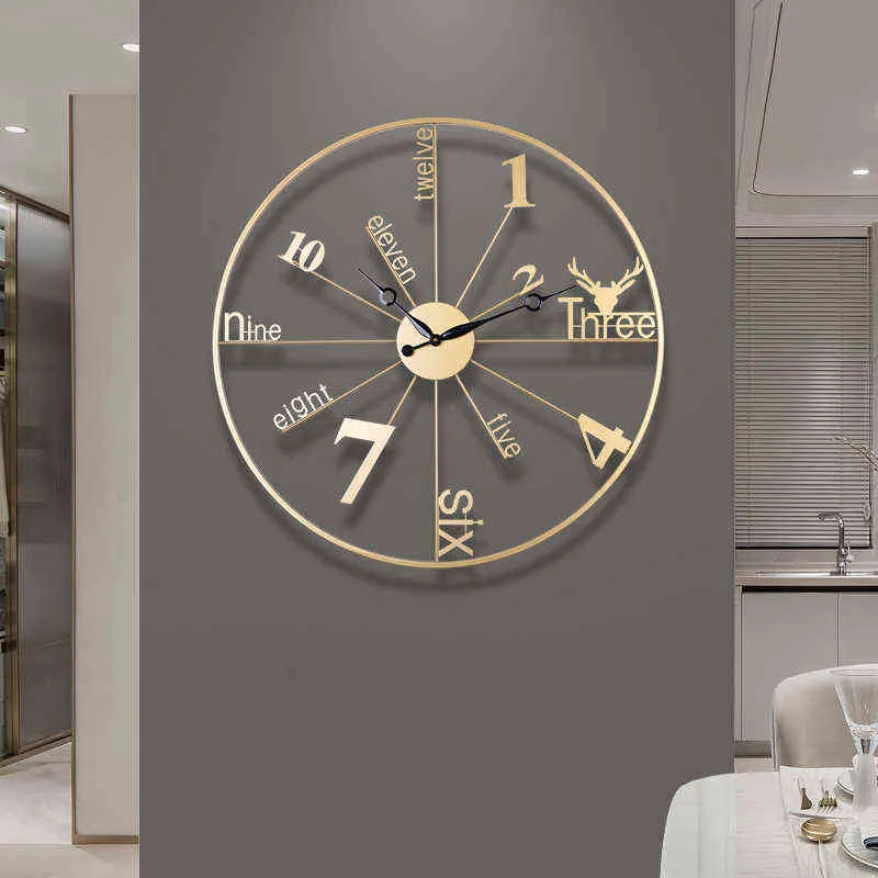 Art Creative Wall Clock Silent Modern Design Large Luxury Nordic Wall Clock Living Room Reloj Pared Household Products 50 H1230