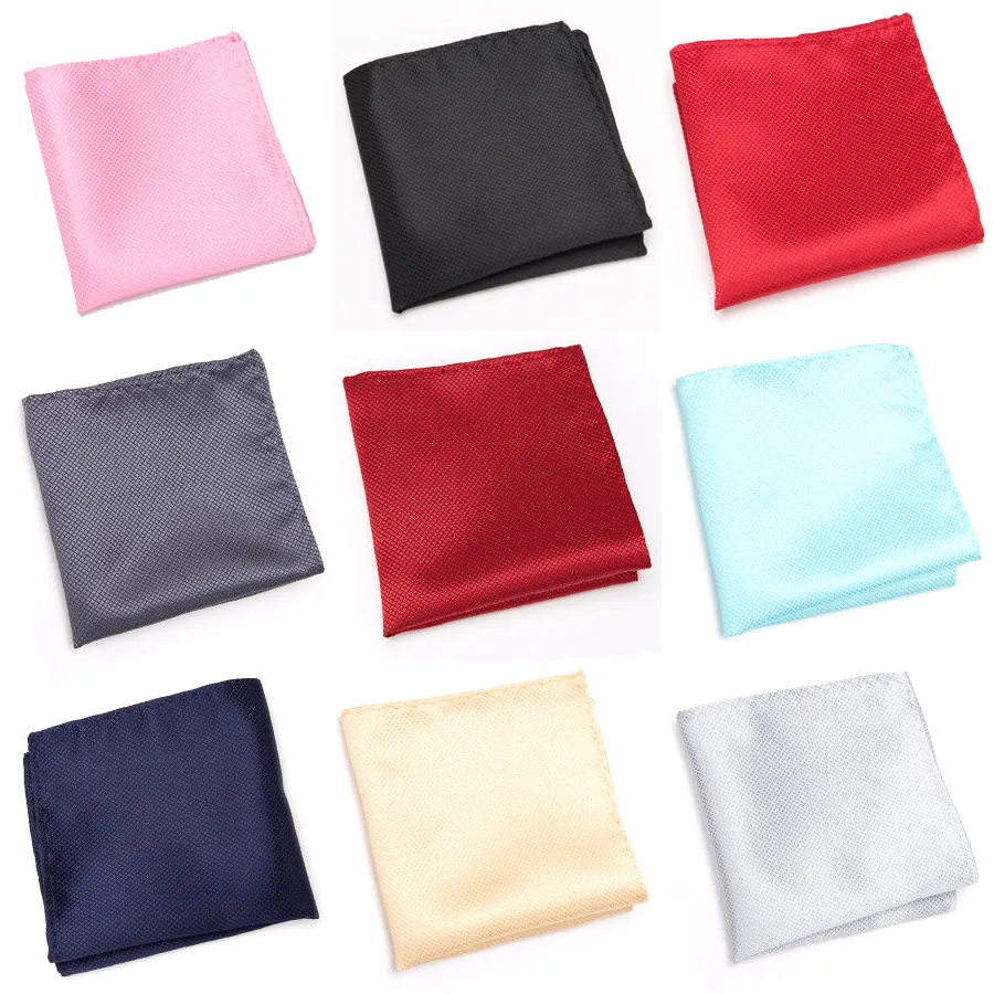 Other Groom Accessories Cravat Fashion Pocket Square Grid Handkerchief Men Gifts Polyester Hanky Solid Color Towel Black White Tie