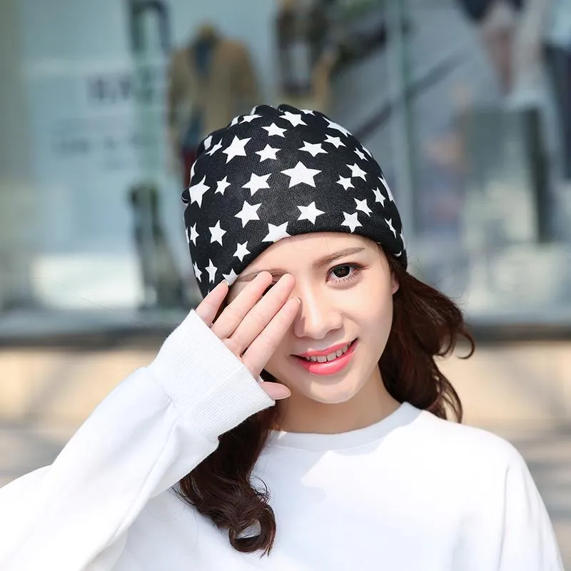 Autumn Fashion New Knit Baggy Beanie Hat With Star Female Wint Winter Hats For Girls Women Beanies Bonnet Head Cap Scarf293a