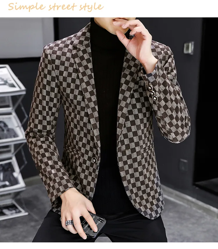 Blazers Para Hobre Sli Fit Traje De Negocios Con Estilo De Solapa De