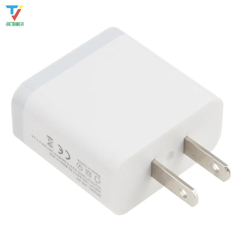 Single Ports Quick Charger QC 3.0 USB Laddare för iPhone 7 8 iPad Samsung S8 Huawei Xiaomi Snabb laddare QC3.0 US Plug 100PCS / Lot