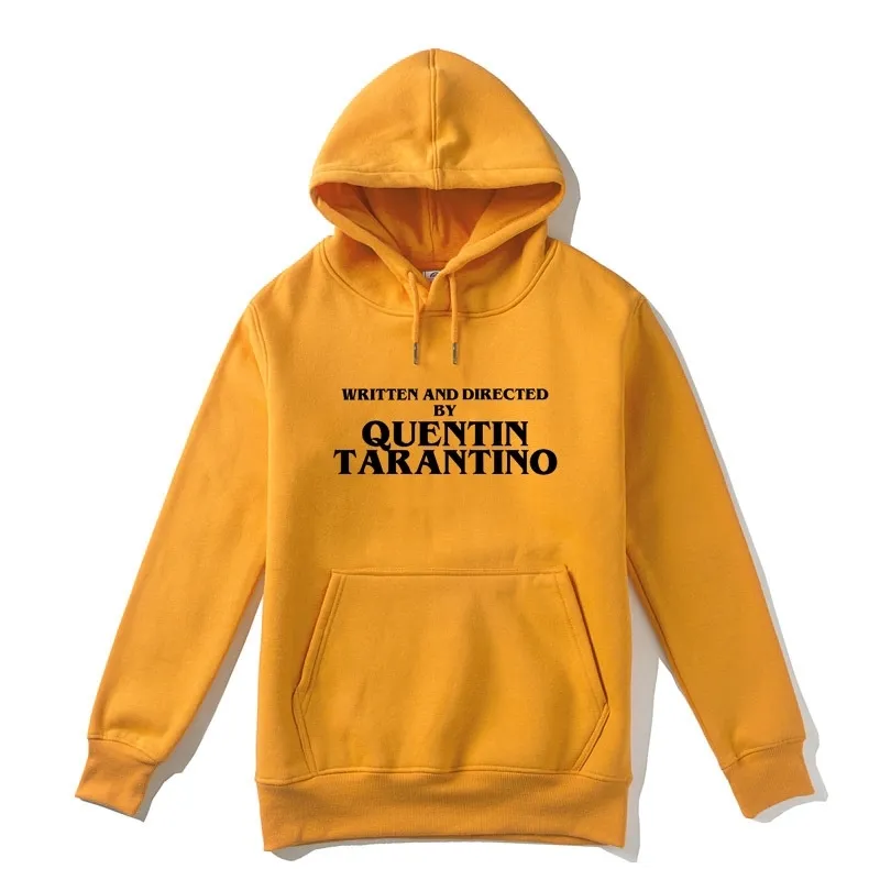 Gaaj написана и направлена ​​в quentin Tarantino Men Hoodie Yellow Woman Fashion Mean New Brand Hoodies Верхняя одежда Mens Hoody 201127