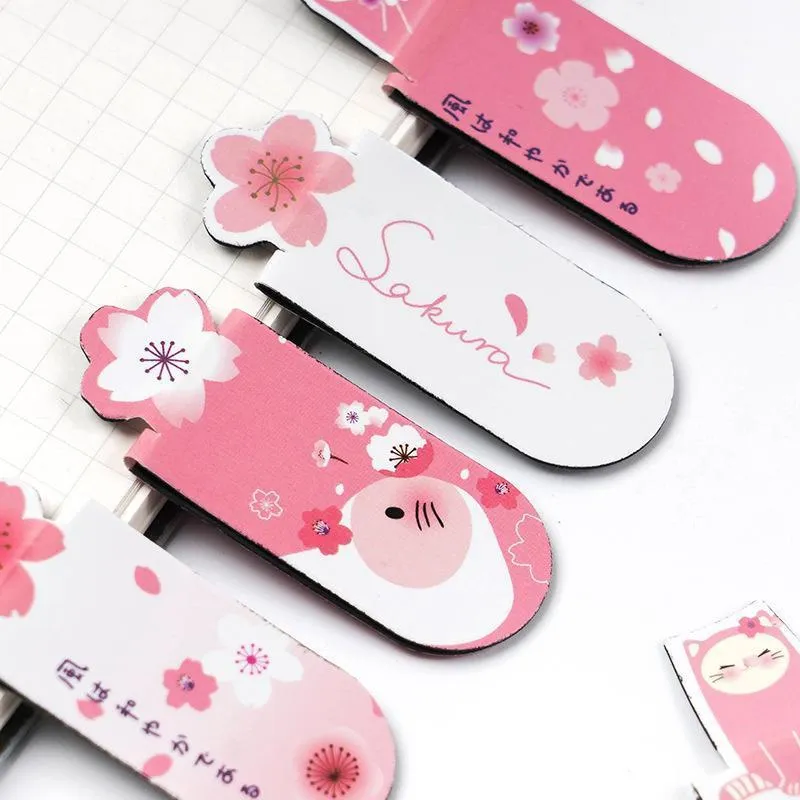 Sharkbang 3 sztuk / partia Kawaii Cherry Blossoms Bookmark Metal Magnes Mark Creative Dekoracyjne Karty Papierowe School School Supplies1