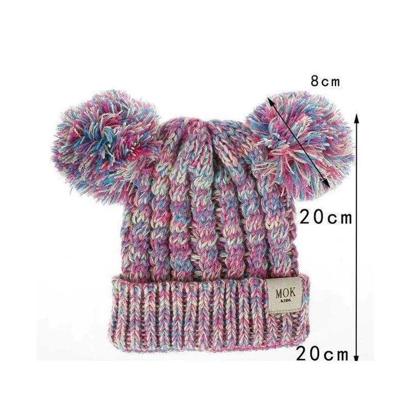 kids designer hats caps baby winter hats wholesale children knitted hats pom poms hat handmade wool crochet beanies girls boys bonnets
