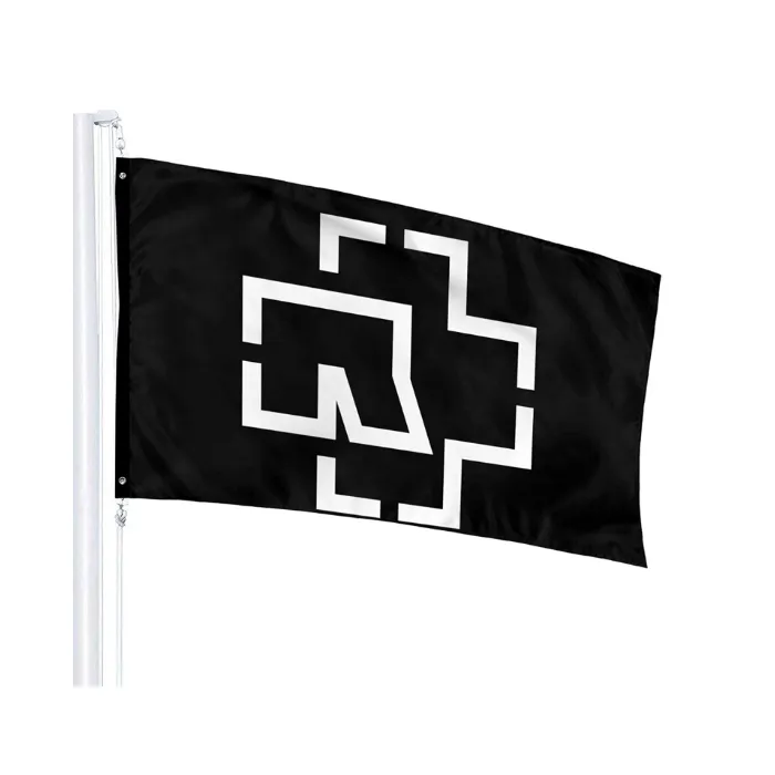 Jamychalsh Ramm-Stein mode nouveauté drapeaux bannières 3X5FT 100D Polyester couleur vive de haute qualité avec deux œillets en laiton