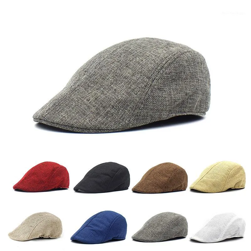 Herrens platt mössa för kvinnor Ivy Cotton Soft Fit Newsboy Summer Driving Hat Winter Spring Autumn Beret Black Irish Hunt Cap1231e