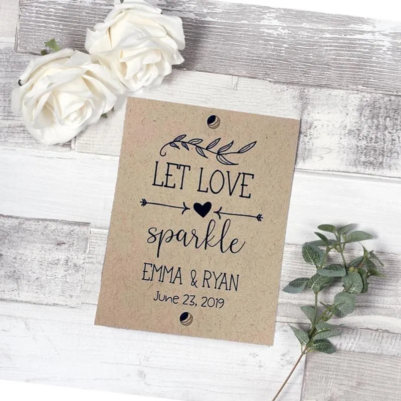 Sparkler Tags Sparkler Adieu Cartes rustiques Let Love Sparkle Étiquettes personnalisées Mariage1