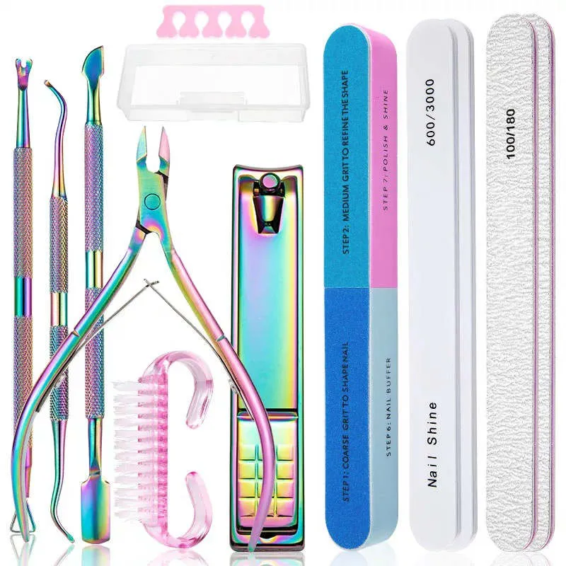 Hot Selling Nail Manicure Set 14 pcs Beauty Salon Nail Art Tools Personal DIY Nail Files