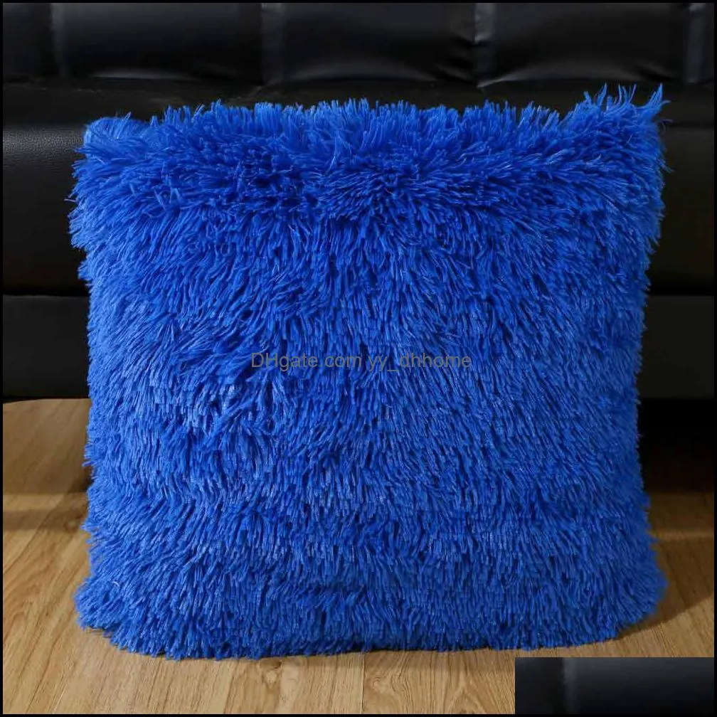 Super Soft Plush Faux Fur Fleece Throw Pillow Cases Cotton Home Linen Square Pillow Case Cover