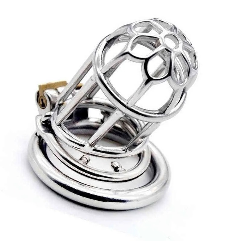 NXY Chastity Device Rostfritt stål Man Kuk Bur Penis Metall Lås Bälte Uretral Kateter Barbed Ring Sexleksaker för män CC2191221