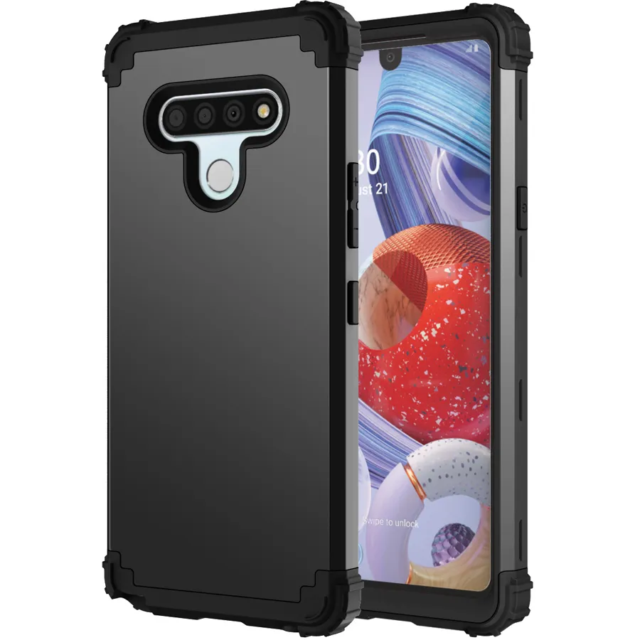 tough Armor Case full body protective Impact Hard PC+Soft Silicone Hybrid Duty Rubber cover for LG Stylo 6
