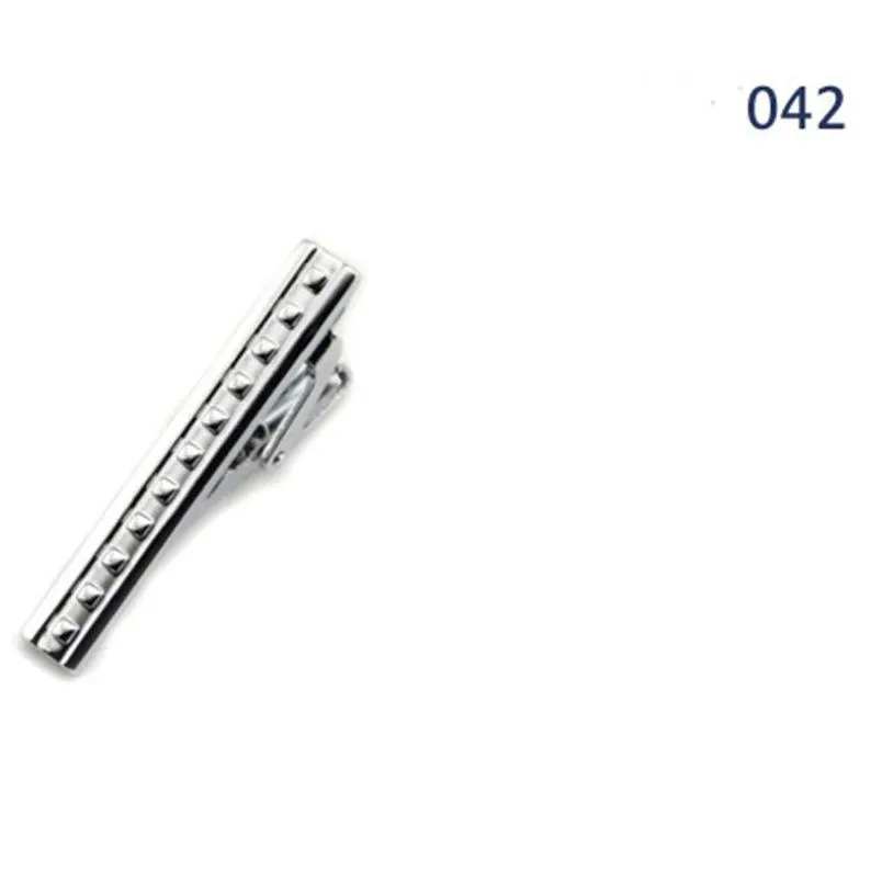 long 4 cm 10 model high quality retail short silver men metal necktie tie bar mens chrome clamp plain skinny tie clip pins bars