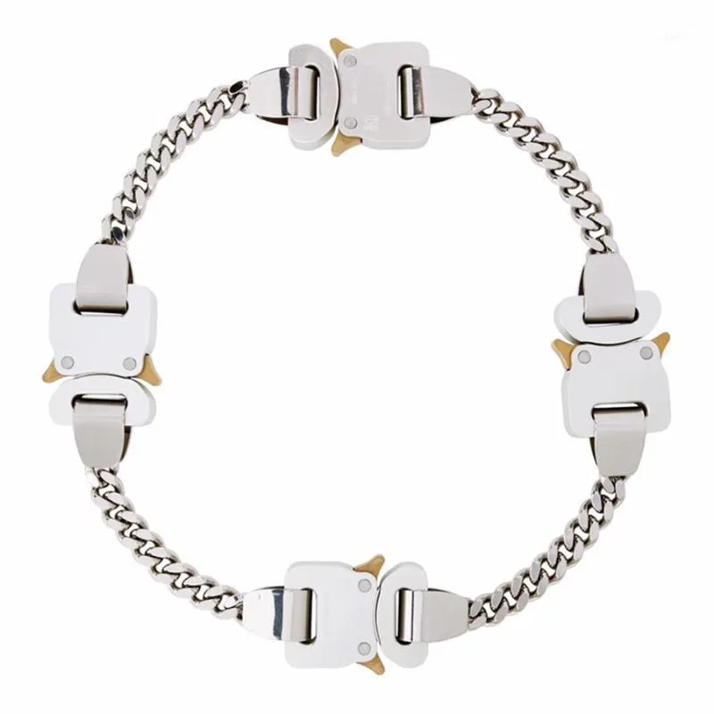 2020 Collana in acciaio inossidabile di titanio 1017 ALYX 9SM 4 fibbie in metallo Hero Chain Collana ALYX Uomo Donna Accessori giapponese1