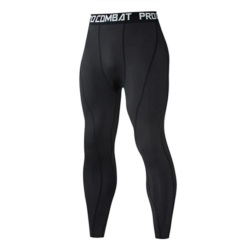 Termiska byxor Leggings Tights Compression MMA Tactics Lång Johns Underkläder Solid Färg Snabbtorkande TRACK SUPPLE Män Sportkläder