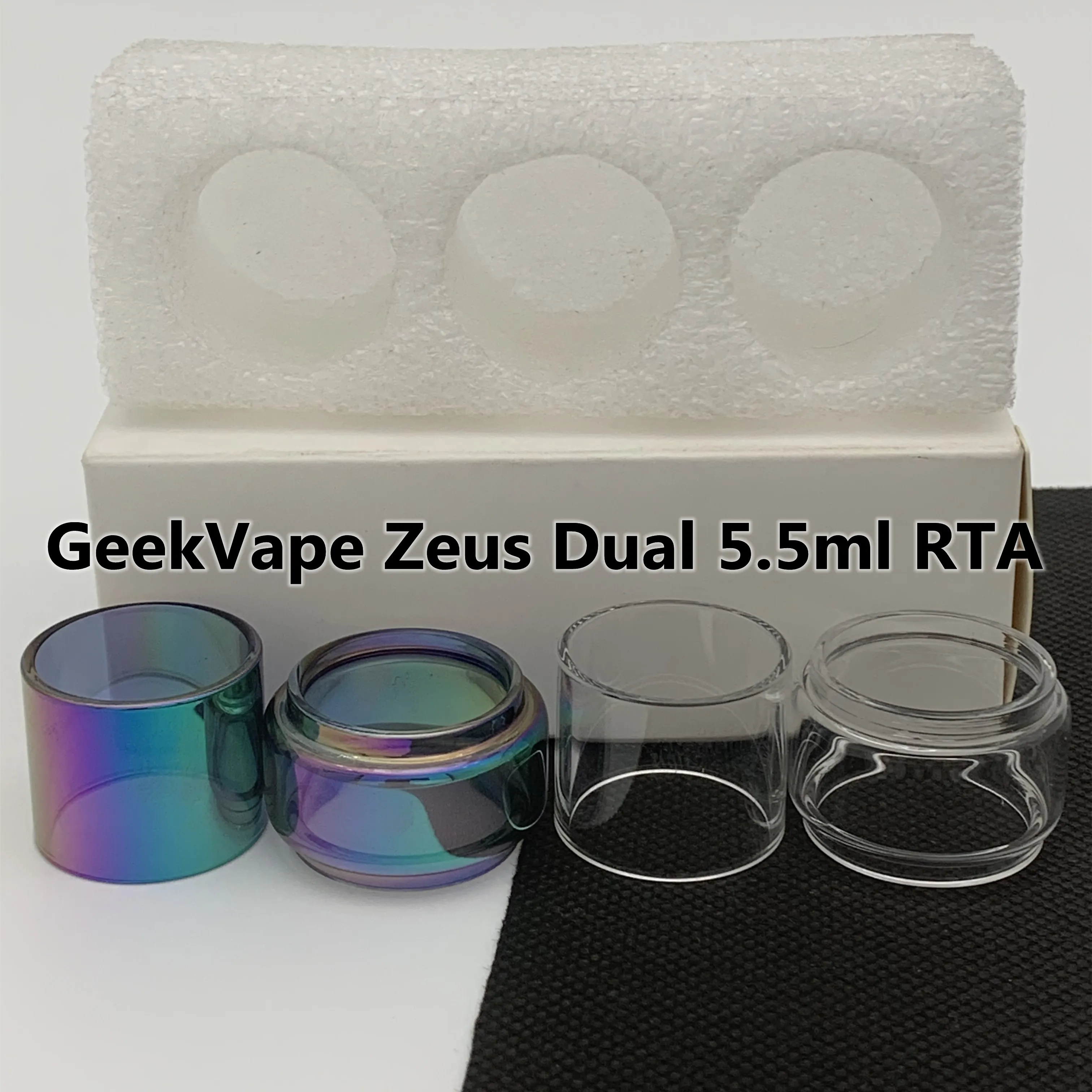 Geekvape Zeus Dual 5,5 ml RTA Bag Normal 4 ml glödlampa Rör Klar regnbågsersättning Glasrör Utökad bubbla fatboy
