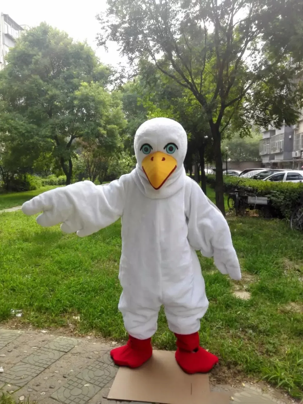 Halloween White pigeon Mascot Costume Cartoon peace pigeon bird Anime theme character Christmas Carnival Party Fancy Costumes Adult Outfit