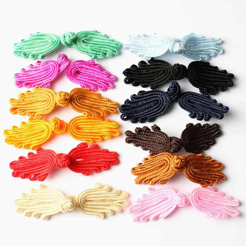 20 paare/pakete Handgemachte Chinesische Verschlüsse Nähen Knopf Knoten Verschluss Cheongsam Tang Anzug Palm form Tasten Kleidung Accessoies