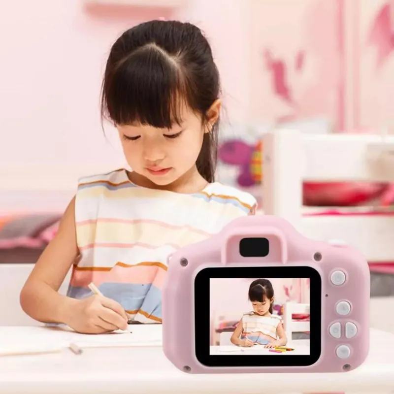 X2 çocuk mini kamera çocukları bebek hediyeleri için eğitim oyuncakları doğum günü hediyesi dijital kamera 1080p projeksiyon video çekimi