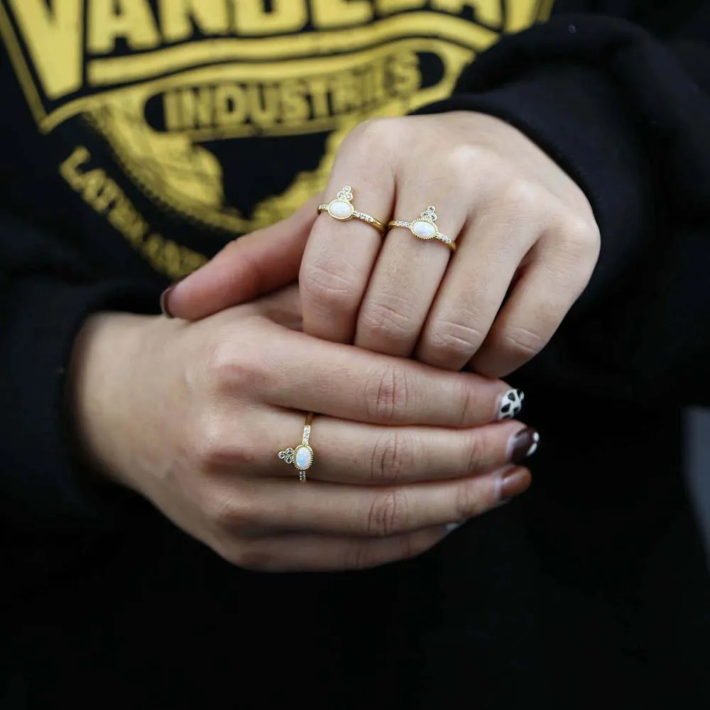 White Stone Studded Finger Ring Designer Gold Finish at Rs 455.00 | Diamond  Rings | ID: 26731029048