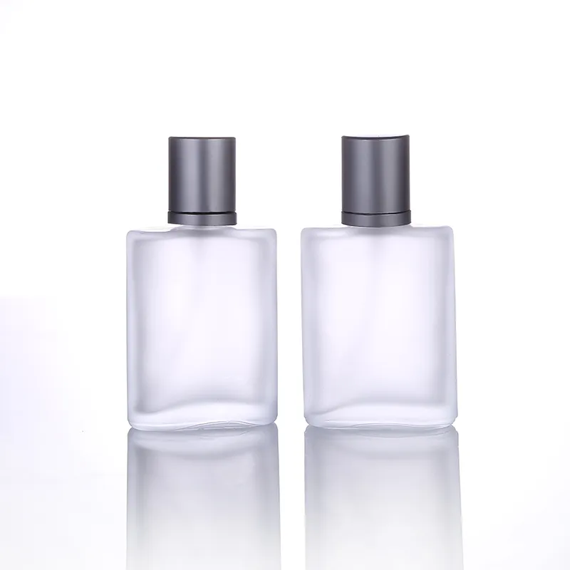 50ML Frosted Glass Perfume Bottle Portable Travel Aluminum Spray Bottles Refillable Spray Empty Bottle Customized LOGO