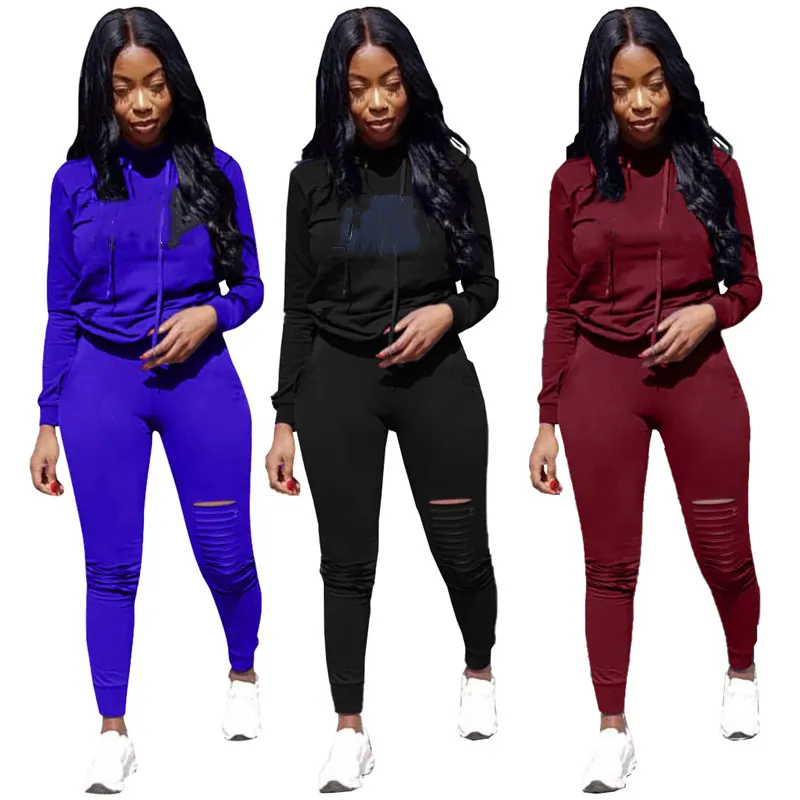 Women jogger suit plus size 3X outfits fall winter clothing tracksuits hoodies+pants two piece set casual sportswear black sweatsuits 4455