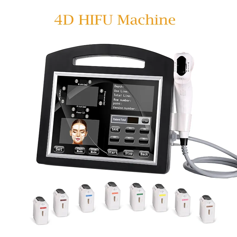 HIFU Ultraschall Gesichtsanziehen Haut Maschine Anti-Falten-HIFU 8-Katridges 12 Zeilen Jedes Schuss 9D HIFU 168000Shots Freies Verschiffen