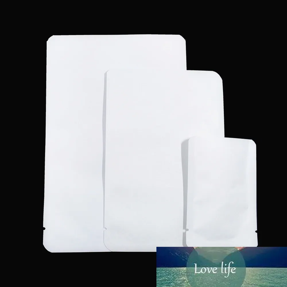 100 шт. Белый крафт бумажный пакеты открытыми верхней тепловой уплотнением вакуумная сумка еда закуски хранения сумка внутренний милар мешок с круглым углом 3 размера