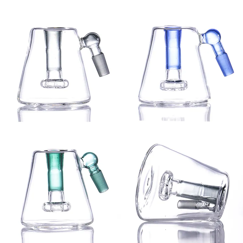 Nargile Üç Renk 4.5 inç Kül Alıcı 14mm 18mm Kalın Pyrex Cam Bubbler 45 90 Degress Cam Arancıları