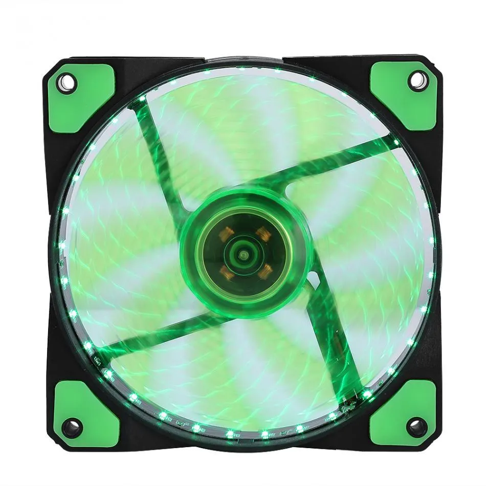 LED Sessiz Hayranları Radyasyon Soğutucu Soğutucu Soğutma Fanı Bilgisayar PC Isı Emici 120mm Fan 3 Işıklar 12 V Aydınlık