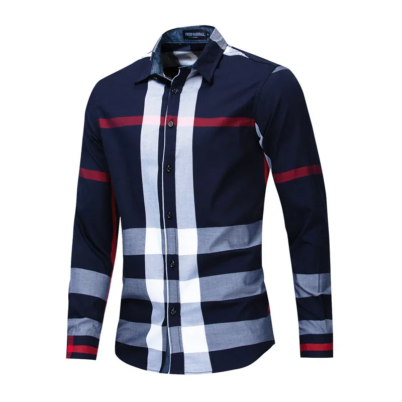 Chemises à carreaux pour hommes boutonné t coupe régulière à manches longues flanelle chemise décontractée hommes veste manteau hauts pour hommes grande taille FM199177q