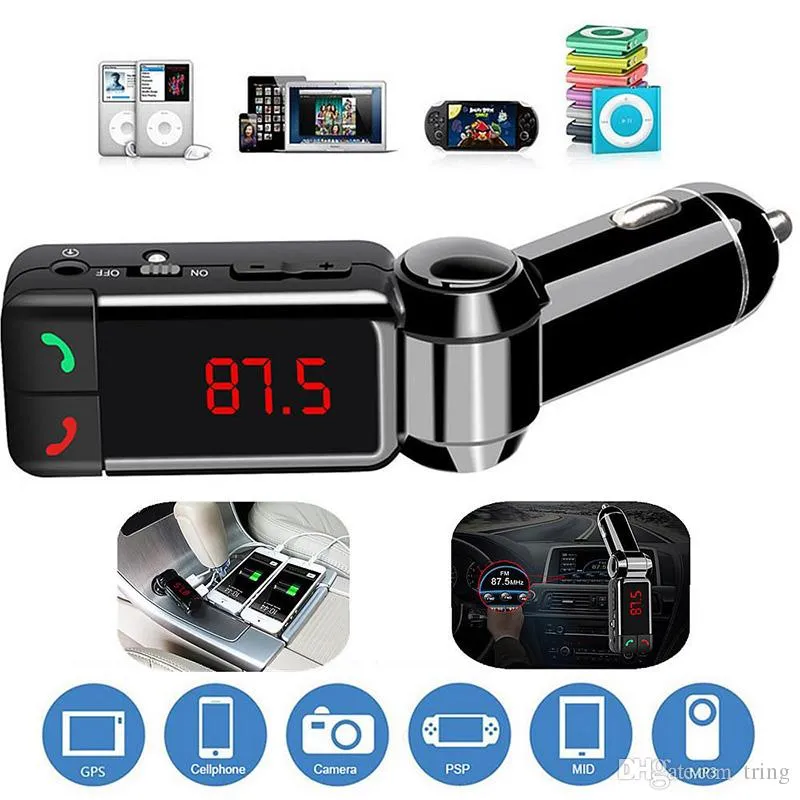 Kit trasmettitore FM Bluetooth 5.0 per auto Lettore modulatore MP3 Ricevitore audio vivavoce wireless Caricatore rapido USB doppio 3.1A