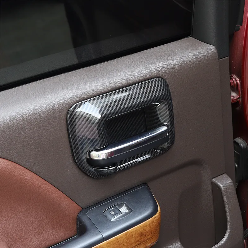 ABS Inner Door Bowl Decoration Cover Carbon Fiber For Chevrolet
