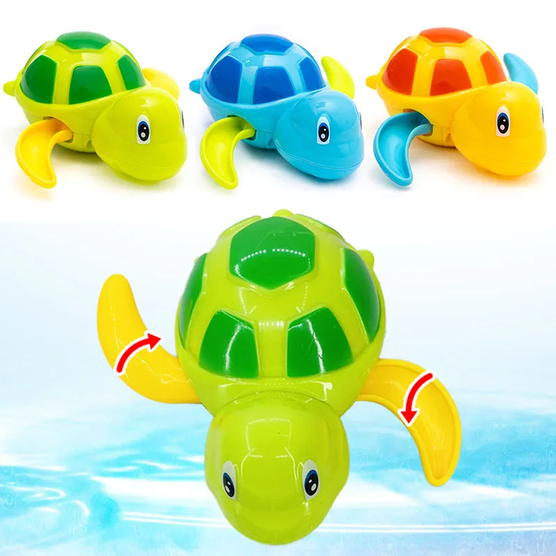 Bathing Toys Small Turtle Chain Nostalgic Baby Water Toy Set badespielzeug baby ab 1 jahr Cool Swim Bathroom Spring up Baby Playing Christmas Gifts