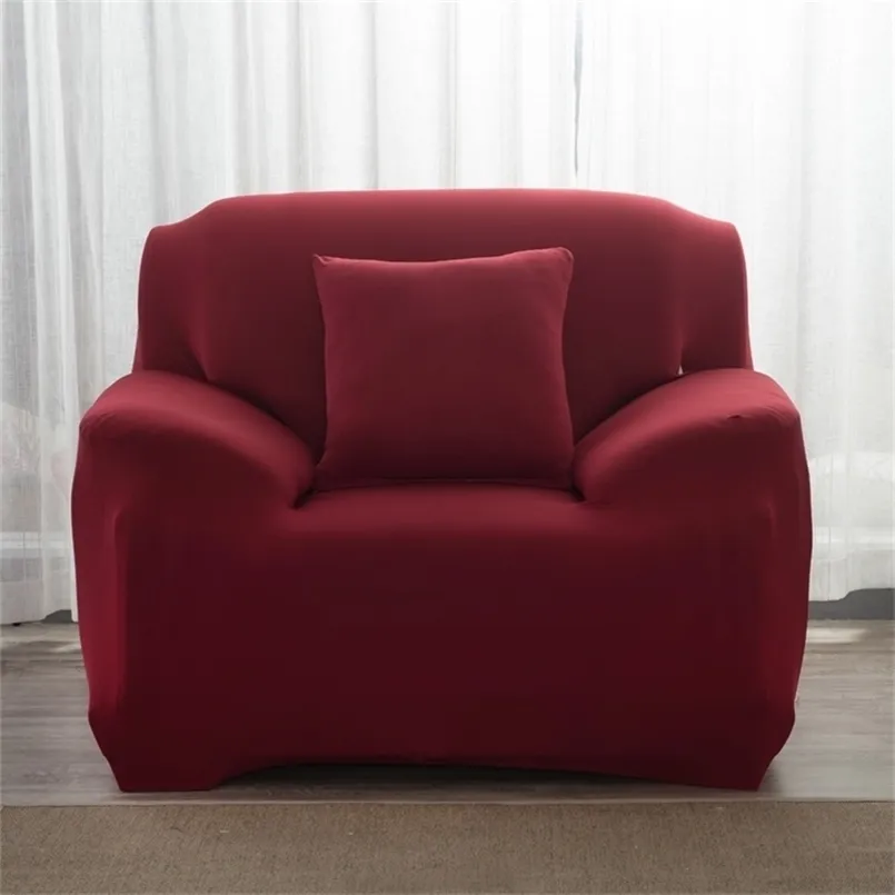 Solid färg soffa täcker för vardagsrum sträcka slipsar elastiska material soffa hörn dubbel sits tre-sits 220302