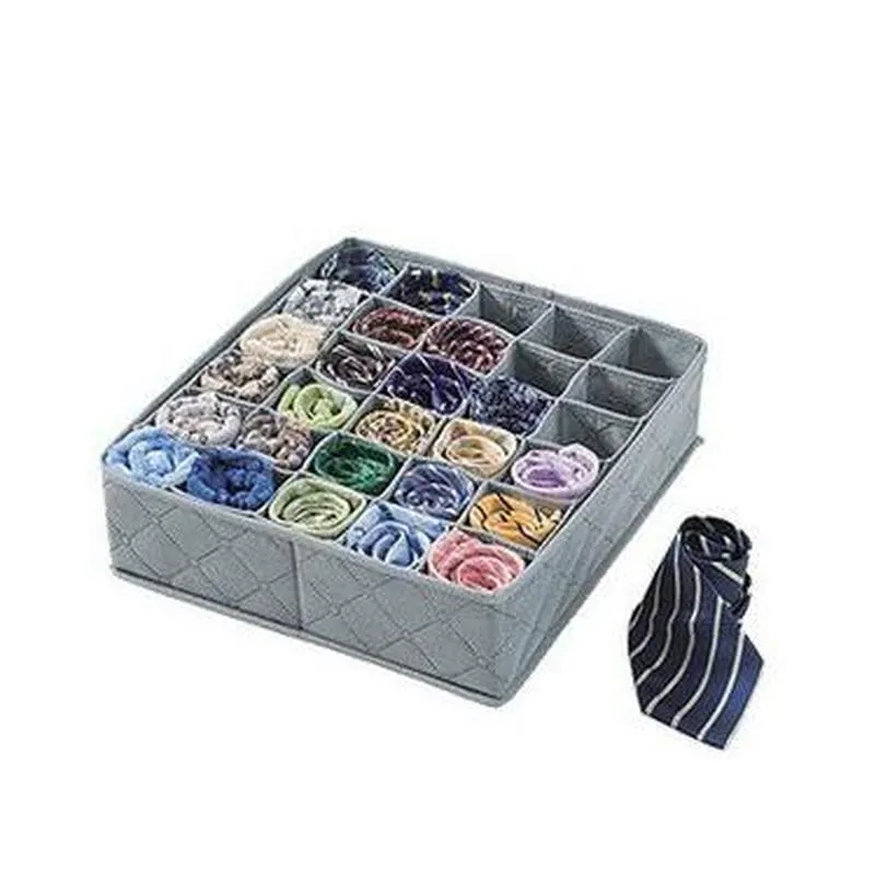 square storage box removable lattice non woven fabric organizer for home underwear socks necktie finishing case gray 8 5wz p
