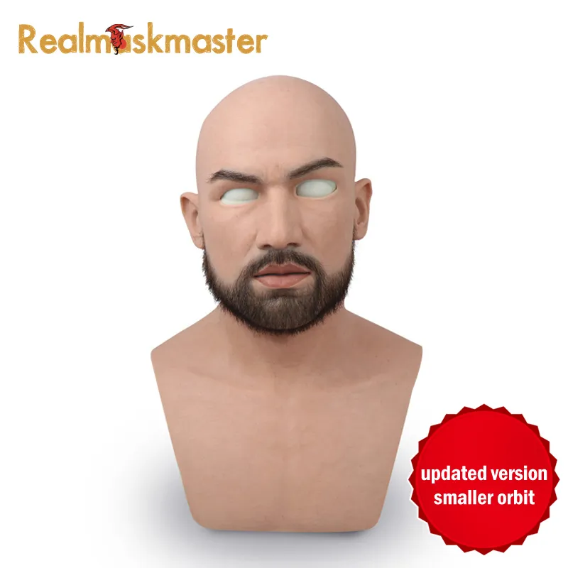 Realmaskmaster mâle latex réaliste adulte silicone masque complet pour homme cosplay fête masque fétiche vraie peau Y200103