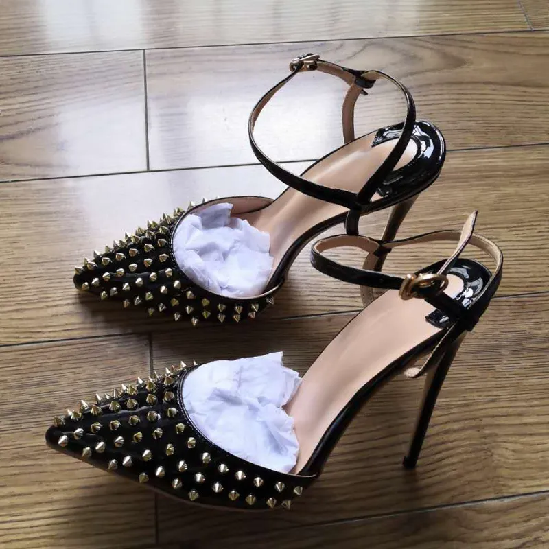 Black sales rivet sandals
