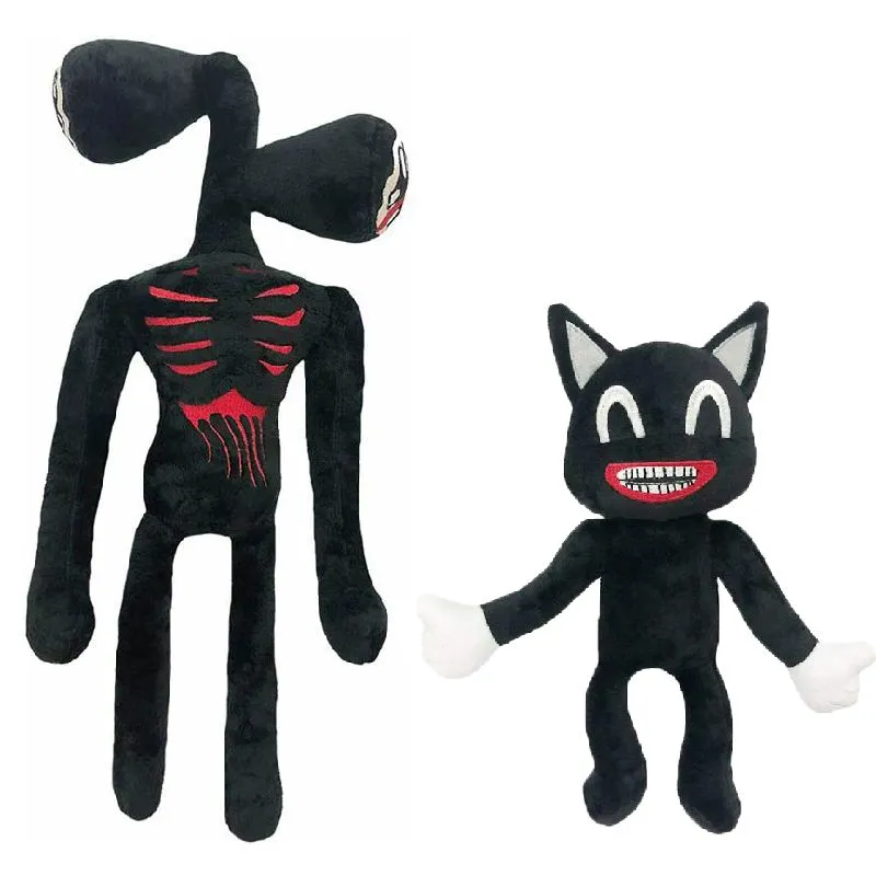 Siren Head Horror Black Cat Pelúcia Boneca Desenho animado recheado Soft  Figure Brinquedo