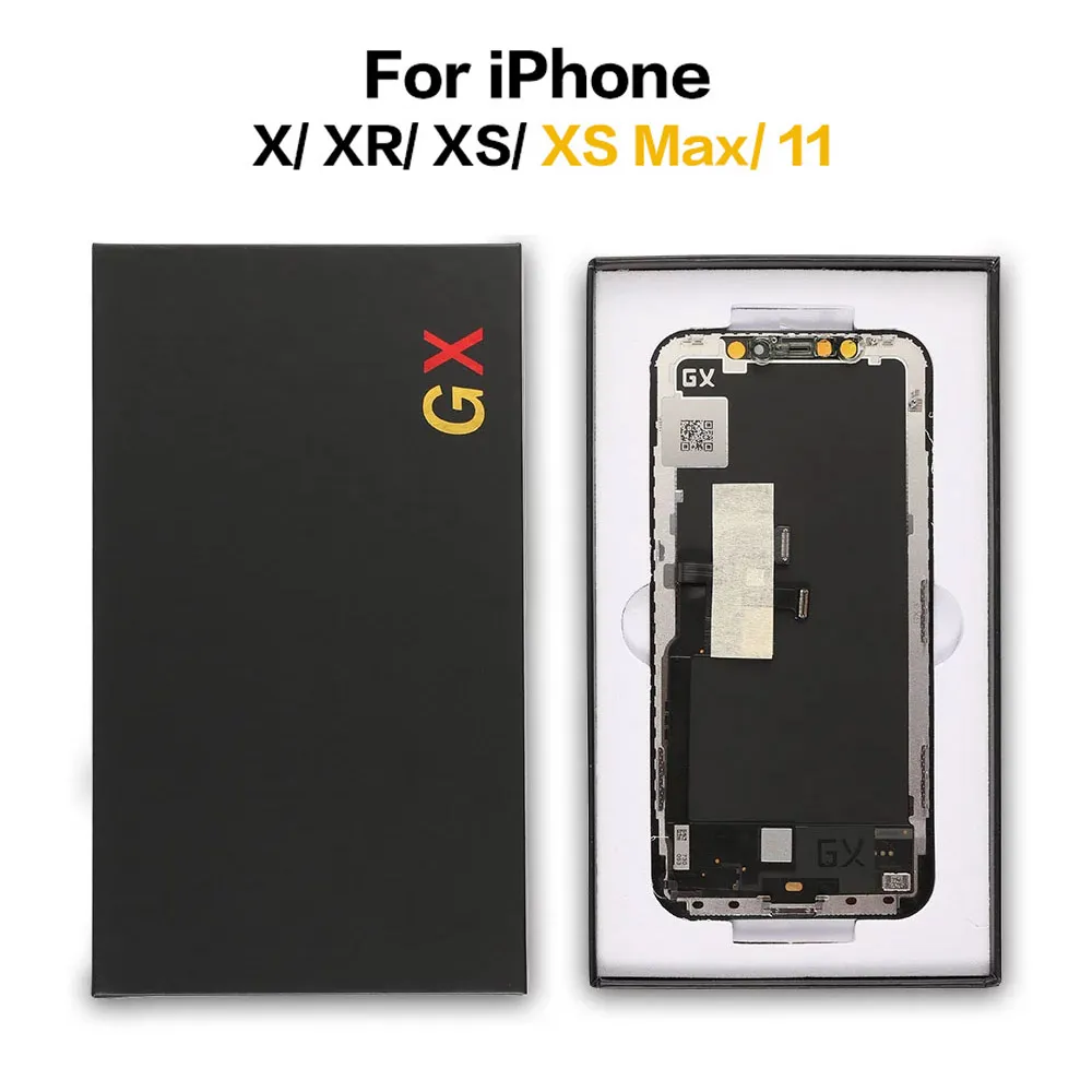 OLED GX för iPhone X XS Max XR 11 LCD-skärmpaneler Incell JK TFT Touch Screen Digitizer Ersättningsenhet