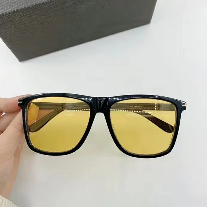 品質ユニセックス軽量の大きな正方形のサングラス60-15-145偏光ゴーグルのナイトビジョン黄色いOcchiali da唯一の輸入板FT0832