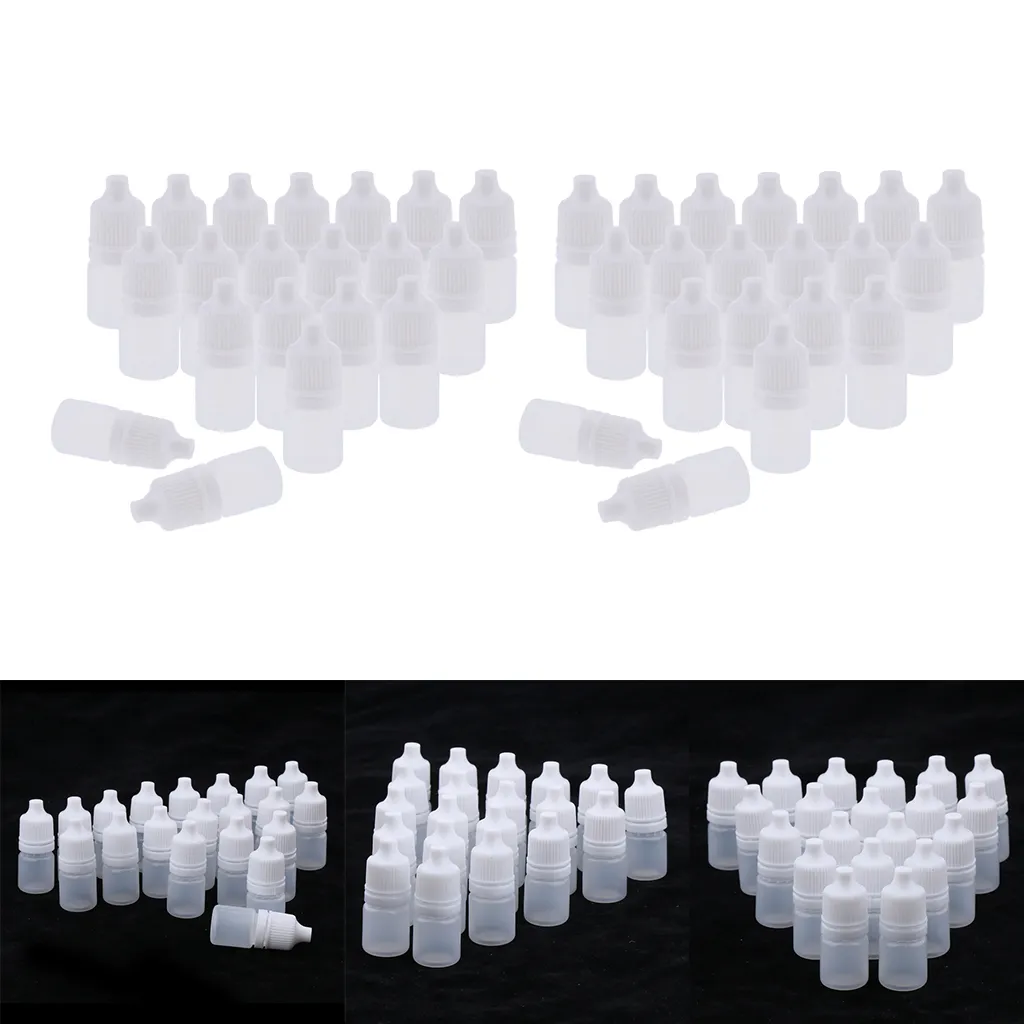 Pack of 40pcs, Refillable Empty Eye Drops Bottles, Essential Oil Perfume Makeup Vials Jars