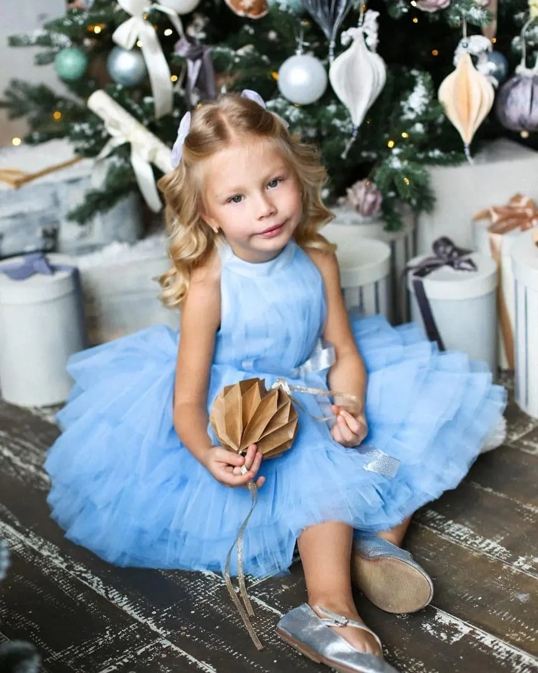 blue halter tutu dress Lou Tulle Halter Tiered Blue Dress – Love, Odette
