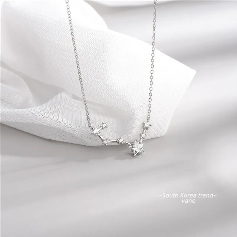 Sodrov 925 Sterling Silver Necklace Pendant For Women Natural Diamond Star Necklace High Quality Silver 925 Jewelry Pendant Q0531