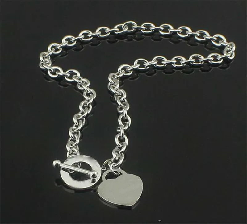 Christmas Gift 925 Silver Love Necklace+Bracelet Set Wedding Statement Jewelry Heart Pendant Necklaces Bangle Sets 2 in 1