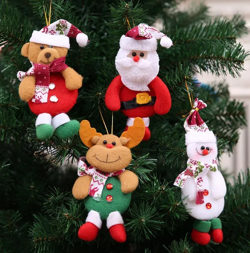 Árbol de Navidad Adorno colgante Dibujos animados Papá Noel Muñeco de nieve Oso Colgante de Navidad Decoración Hogar Decoraciones para fiesta de Navidad DA936