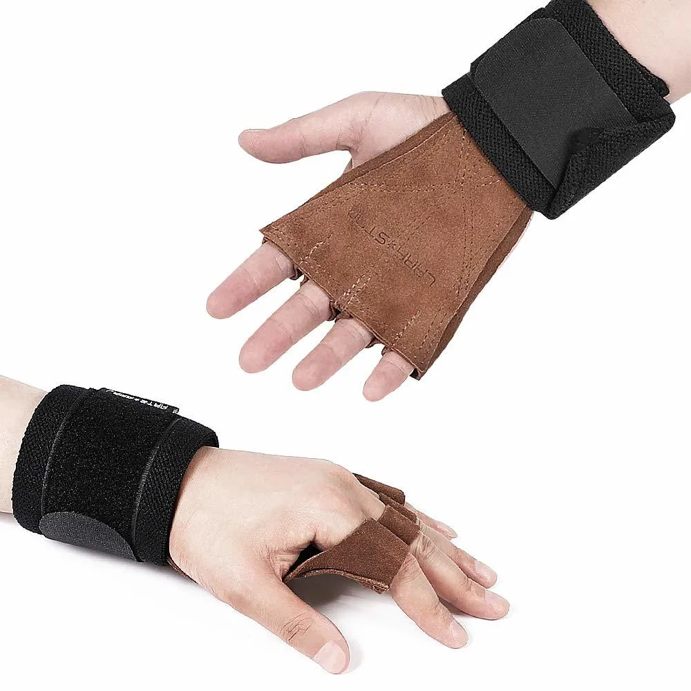 Gants de musculation et fitness x 2 pour femmes en cuir avec