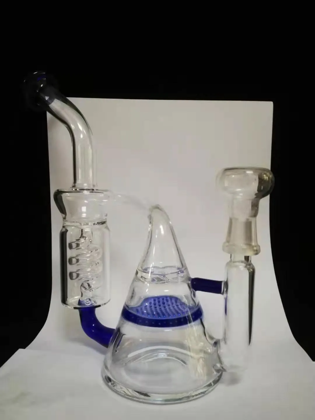 thumbnail image 2 of 8" Hookah Water Pipe Beaker – Premium Glass Bong, Thick Scientific Glass Bubbler – Handmade In USA 2 of 6