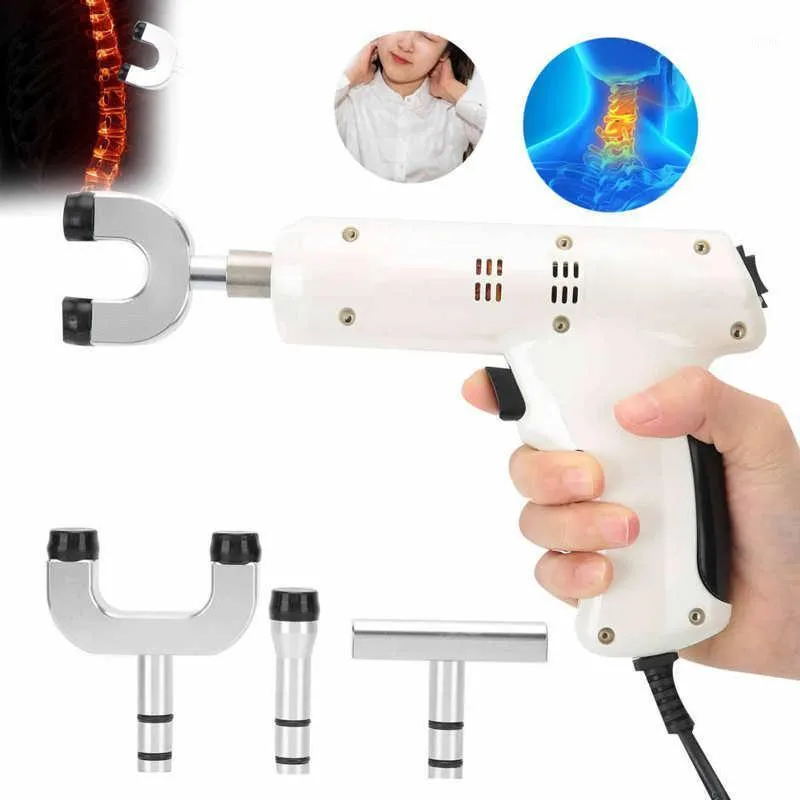 Elektrisk kiropraktikjusteringsverktygskorrigering Spinal Activation Gun Spine Correction Massage Machine Health-Care UK Plug 220v1